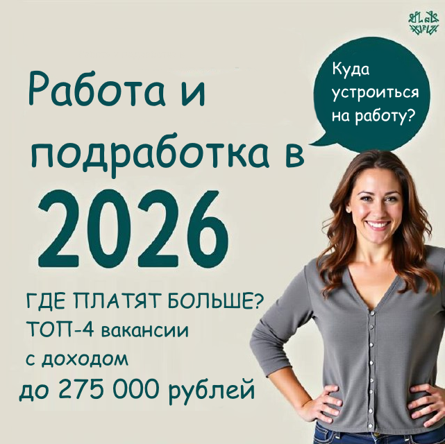 Работа и подработка в 2026 году: ГДЕ ПЛАТЯТ БОЛЬШЕ? ТОП-4 вакансии с доходом до 275 000 рублей
